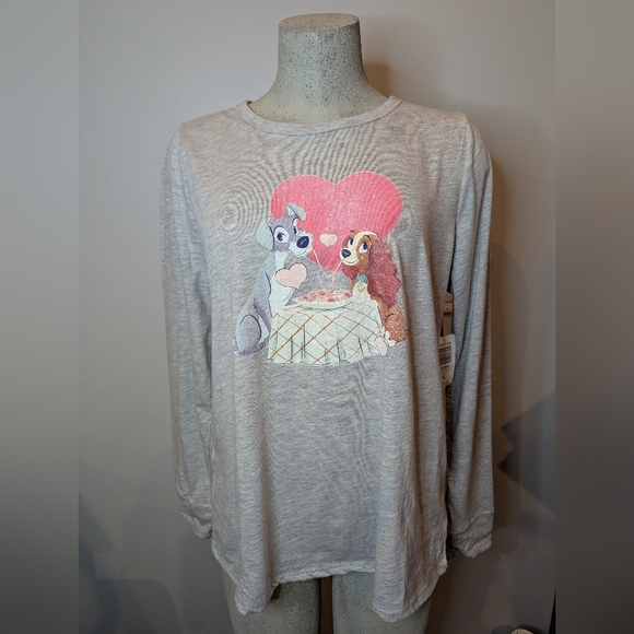 Torrid Disney Lady and the Tramp Gray Dog T-Shirt Size M/L, New - Picture 9 of 13